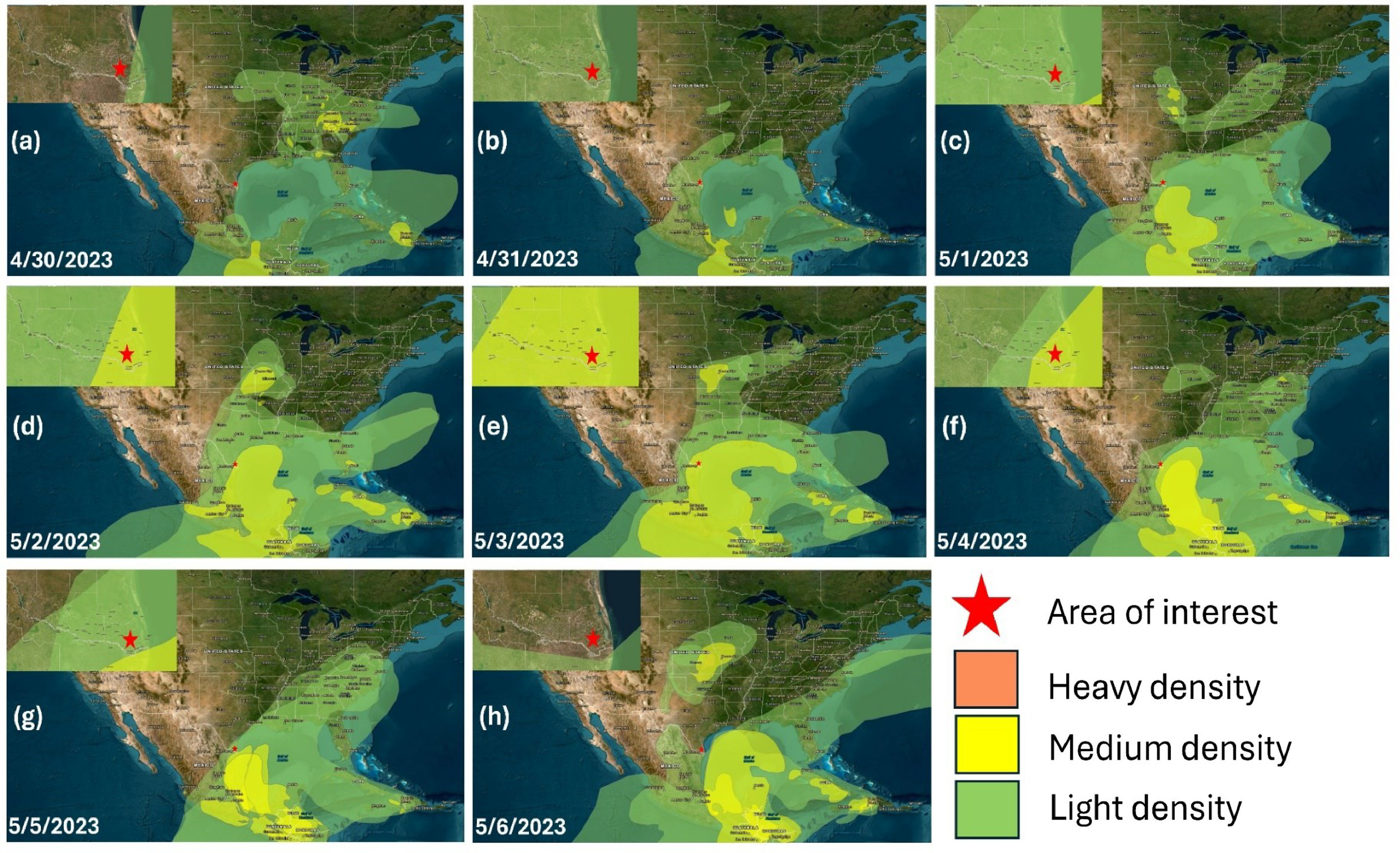 Figure 12. NOAA HMS smoke coverage on the RGV region during study period