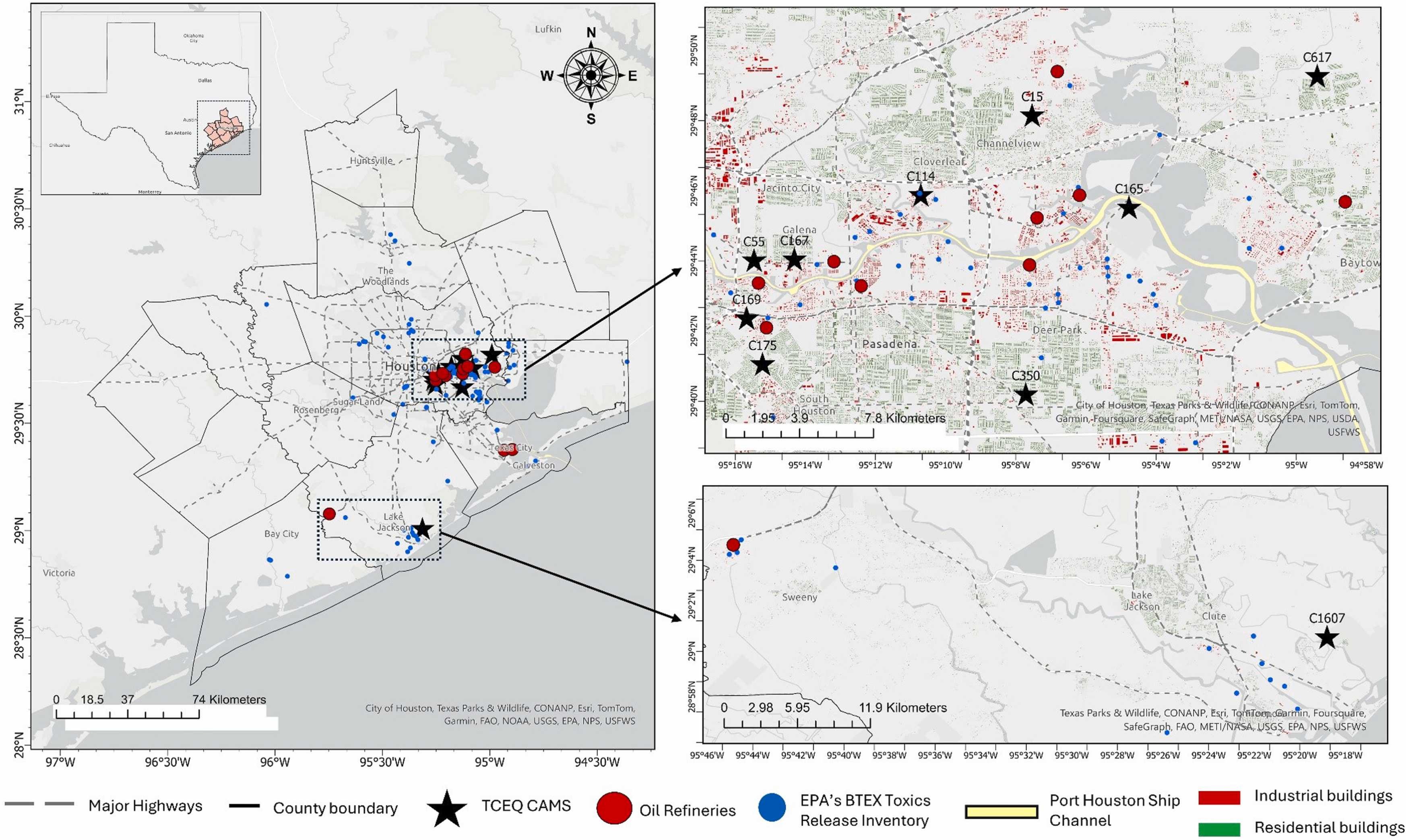 Figure 1. Location of CAMS in Houston, TX